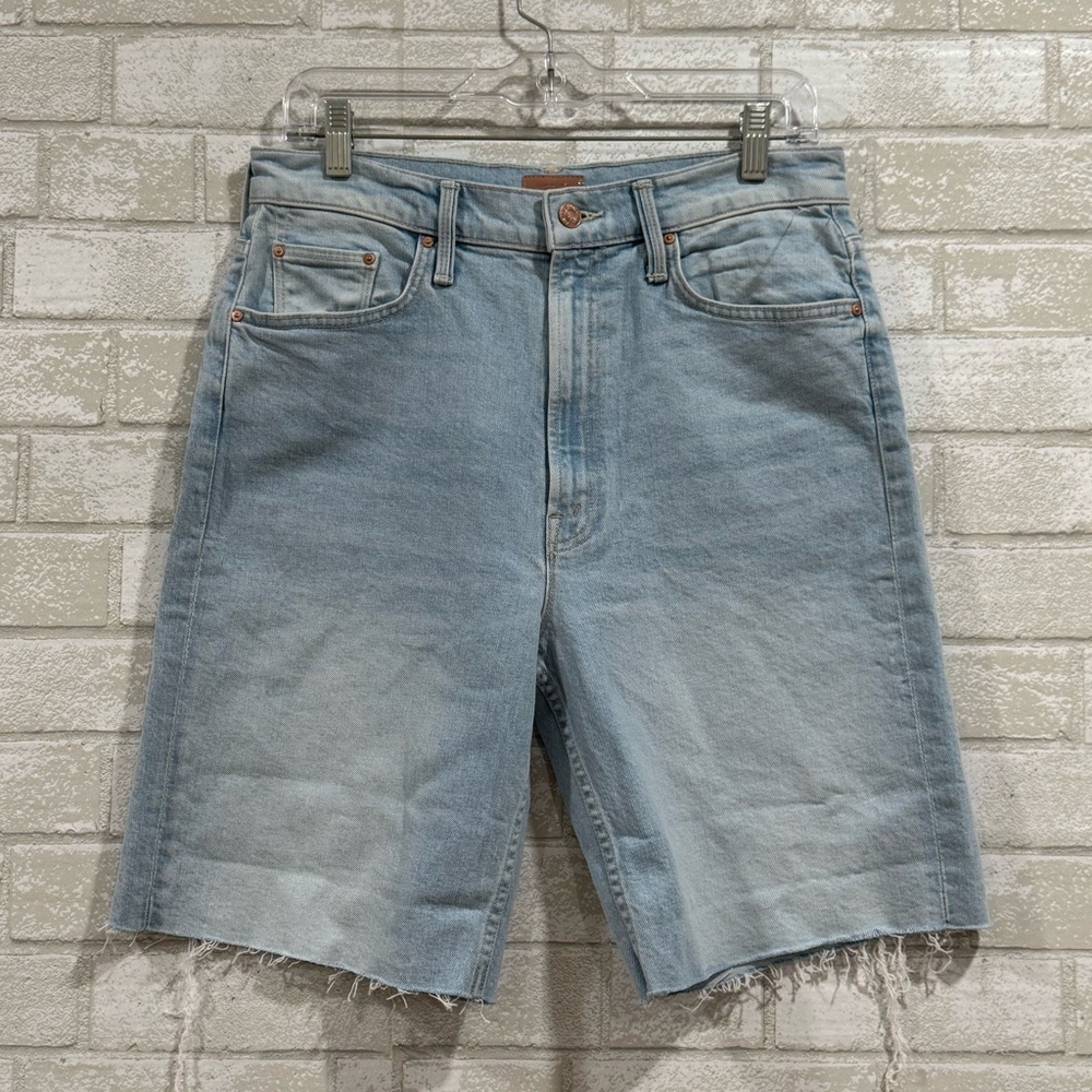 MOTHER High Waisted Rider Bermuda Short Fray In 
Cowabunga - Sz - 30